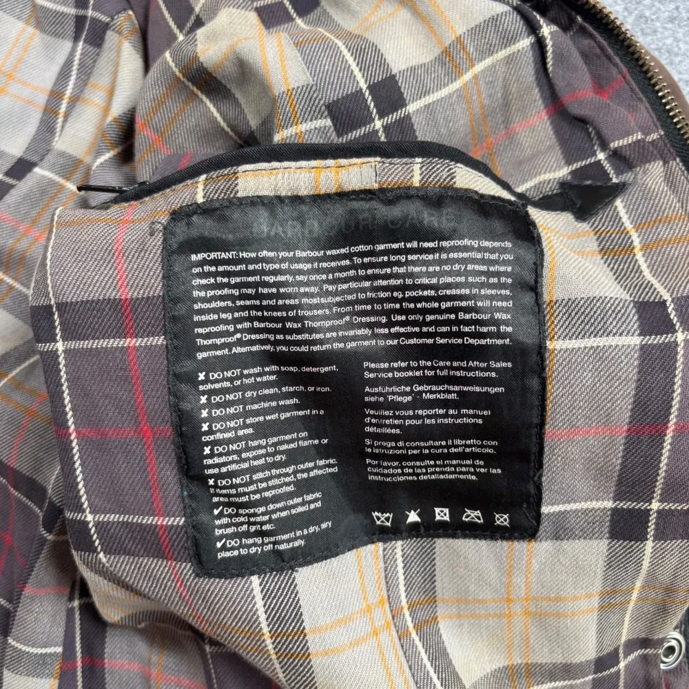 Barbour Ladies Utility Waxed Cotton Jacket Brown LWX0004 Size US 12 UK 16 Fair - Picture 16 of 16